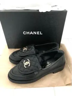 CHANEL ターンロック ローファー 黒 37