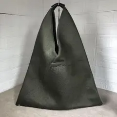 MM6 マルジェラ ジャパニーズ トート バッグ 巾着 レザー グリーン