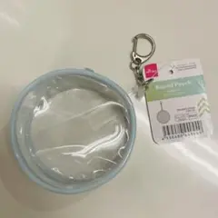 丸型ポーチ 水色　ブルー　ラウンドポーチ ぬい たまごっちパラダイス　ダイソー
