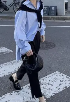 ok.soon オクスンサイドスリットスラックス黒