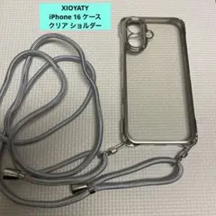 XIOYATY iPhone 16 ケース クリア ショルダー