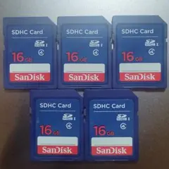 SanDisk SDHCカード 16GB 5枚セット◆