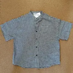 SHOO-LA-RUE 半袖チェックシャツ　フレンチリネンブレンド 120