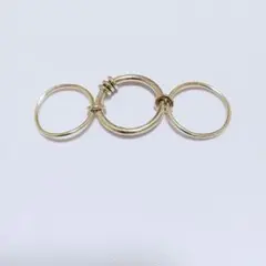3連 リング ネックレストップ シルバー お洒落