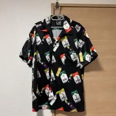 タバコ柄 柄シャツ Lサイズ 古着