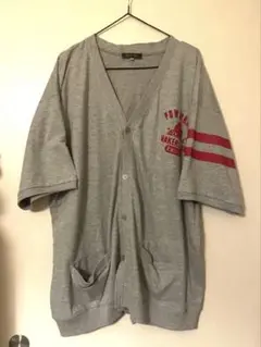 半袖カーディガン　グレー　オーバーサイズ