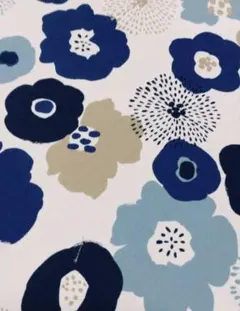 お花　生地　ブルー系　1m