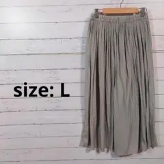 ワッシャーパンツ　Lサイズ　グレー　ゆったり　ウエストゴム　NO.335