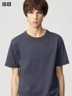 UNIQLO U Tシャツ ユニクロ ダークグレー クルーネックTシャツ L