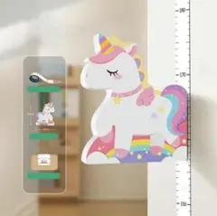 ⑧新品✨３Ｄユニコーン身長計✨ウォールステッカー✨65〜180cm