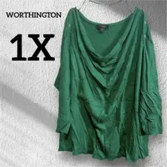 WORTHINGTON 【1X/2XL】グリーン トップス