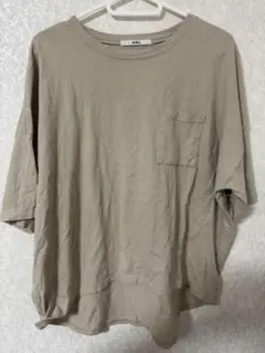 ベージュ コットン Tシャツ Fサイズ