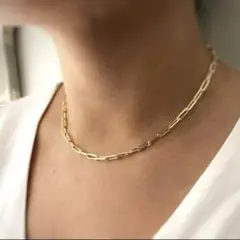 クリップチェーンネックレス　ゴールド K14GP シンプル　人気　オシャレ