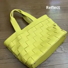 ★美品★リフレクト トートバッグ 編み込み マスタードイエロー