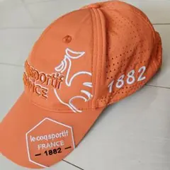 美品 le coq sportif キャップ オレンジ ユニセックス 調節可能