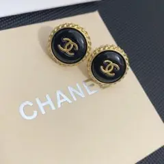 A322 ヴィンテージシャネルCHANELボタン ココマーク ピアス