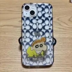 【coach】iPhone13クリアケース ブルー グラデーション