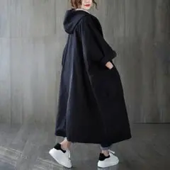 ロングコート パーカー コート フード シングルトレンチ