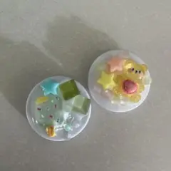 ハンドメイド マグネット くまさんイエロー グリーンアイス