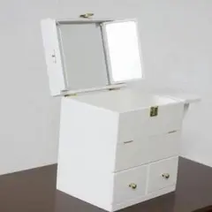 送料無料【新品】持ち運びできる 可愛いコスメボックス 三面鏡 ドレッサー　メイク