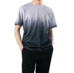 Tシャツ メンズ 半袖 無地 グラデーション サマー グレー カジュアル