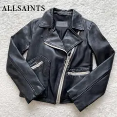 極美品✨オールセインツ 2wayダブルライダースジャケット ラムレザー 黒