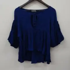 【週末限定値下げ】(13) LEPSIM ネイビー フレア半袖Tシャツ
