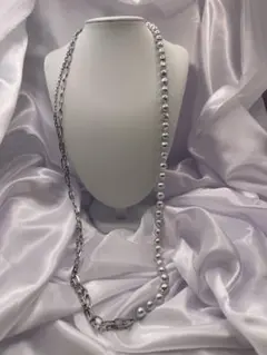 ネックレス アコヤ真珠 バロック8.5mm ステンレス シルバー