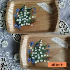 トールペイント作品すずらんのトレー