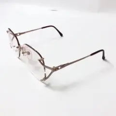 9B104/サンローラン/メガネ/度なし/ロゴ/レッド系/ヴィンテージ