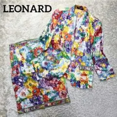 【希少】LEONARD レオナール 花柄 総柄 セットアップ スーツ XL