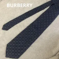 BURBERRY ネイビー 幾何学模様 ネクタイ シルク100％