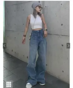 GRL 《新品未使用》ルーズワイドデニムパンツ［Cu512］