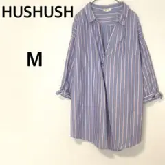 HUSHUSH スキッパーシャツ 【M】ストライプ柄 オフィスカジュアル