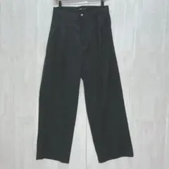 act'm ワンタックワイドパンツ　黒　薄手　春夏　S