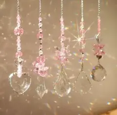 ピンククリスタルサンキャッチャー5個セット　9/3~2499円