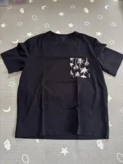 H&M 黒 Tシャツ Mサイズ 植物柄