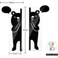 動物様式パソコンディスプレイ用透明メッセージボード 左右2個セット 伝言板 クマ