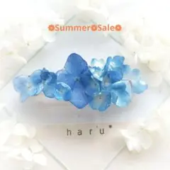Sale❁紫陽花バレッタ❁　本物の紫陽花　ドライフラワー　ハンドメイド　レジン