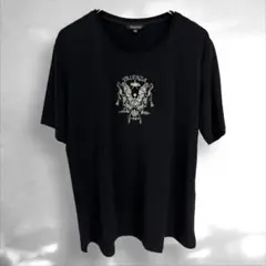 良品　バレンザVALENZA プリント装飾Tシャツ 42サイズ　ブラック（D0