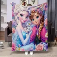 Disneyアナと雪の女王＆でかっプリント柄×ローズ☆毛布【150×200cm】