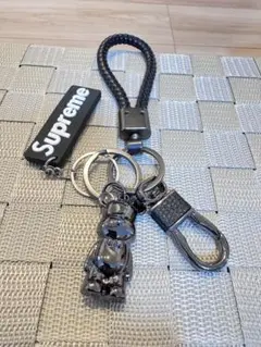 Supreme ブラック キーホルダー