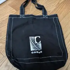CABAN ロゴ入り 黒キャンバストートバッグ