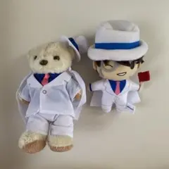 怪盗キッド　マスコット　ベア　コスチューム　コナン　ぬいぐるみ　美品　デフォルメ