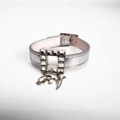 【美品】ロジェヴィヴィエ　ブレスレット　ラインストーン　RVロゴ　シルバー