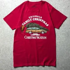 CHRISTMAS VACATION 映画　ムービー　イラスト　レトロ　赤　S