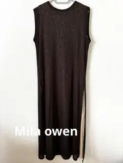 【美品】Mila owen ミラオーウェン ワンピース ブラウン タイトS M