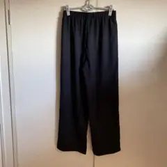 黒 ワイドパンツ ゴムウエスト