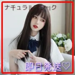 ★ネット付★フル ウィッグ★ロング★耐熱★ブラック★ウィッグ★黒★人工頭皮★医療