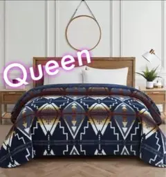 PENDLETON ブランケット 毛布 シェルパ クイーン ネイビー